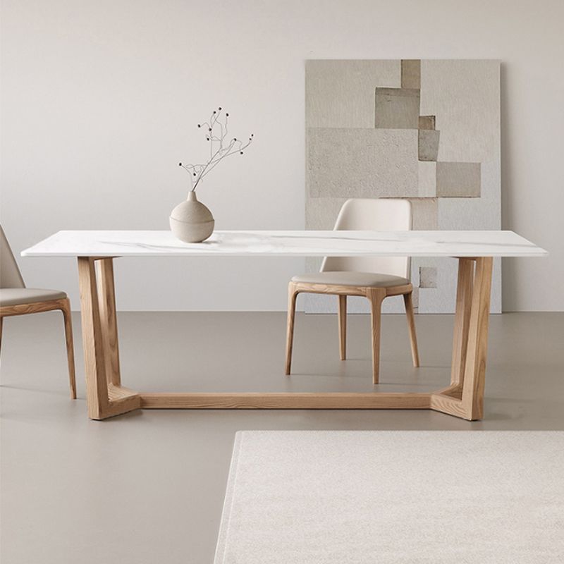 1/2/3/4 Pieces Dining Room Furniture Set Modern Sintered Stone Table and Armless Chairs