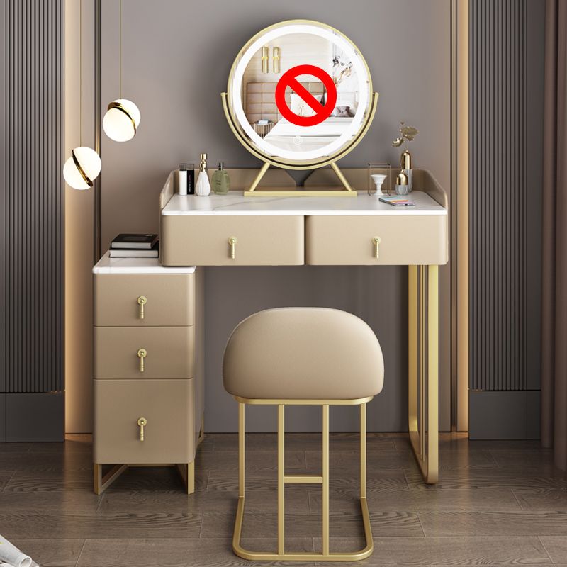 Contemporary Make-up Vanity Solid Wood 4 Drawer Vanity Dressing Table