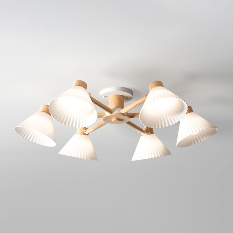 Moderne Einbauleuchten aus Holz, runde Einbaulampe in Braun für das Wohnzimmer