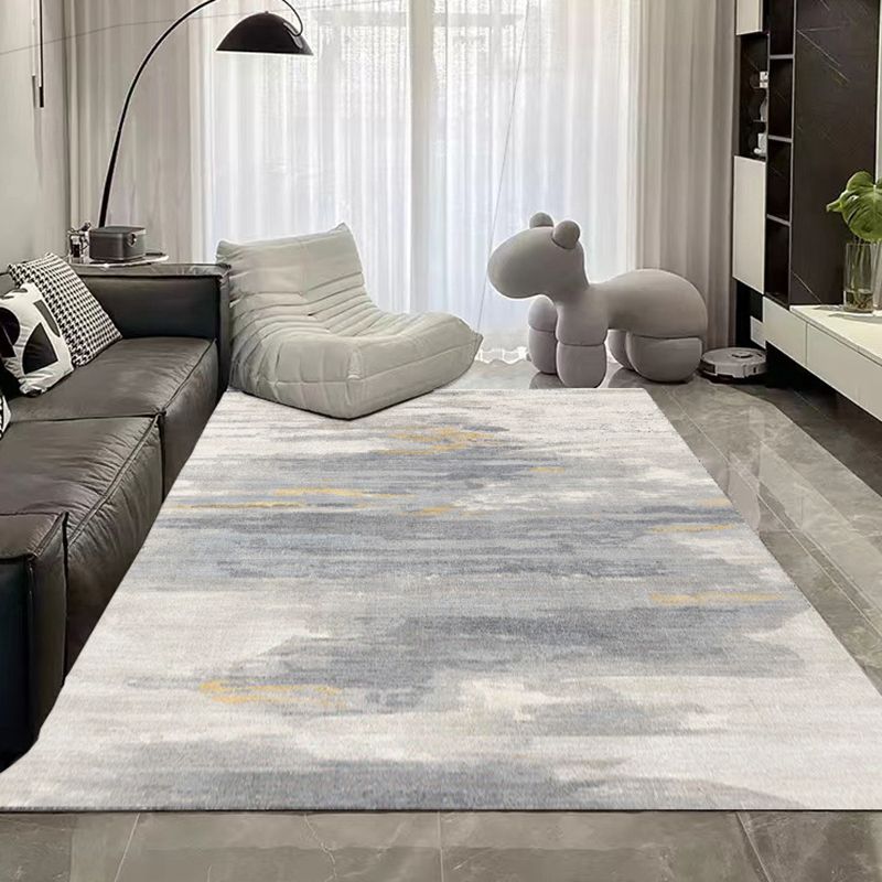 Contemporary Polyster Banded Pattern Bedroom Rectangle Stain Resistant Area Carpet