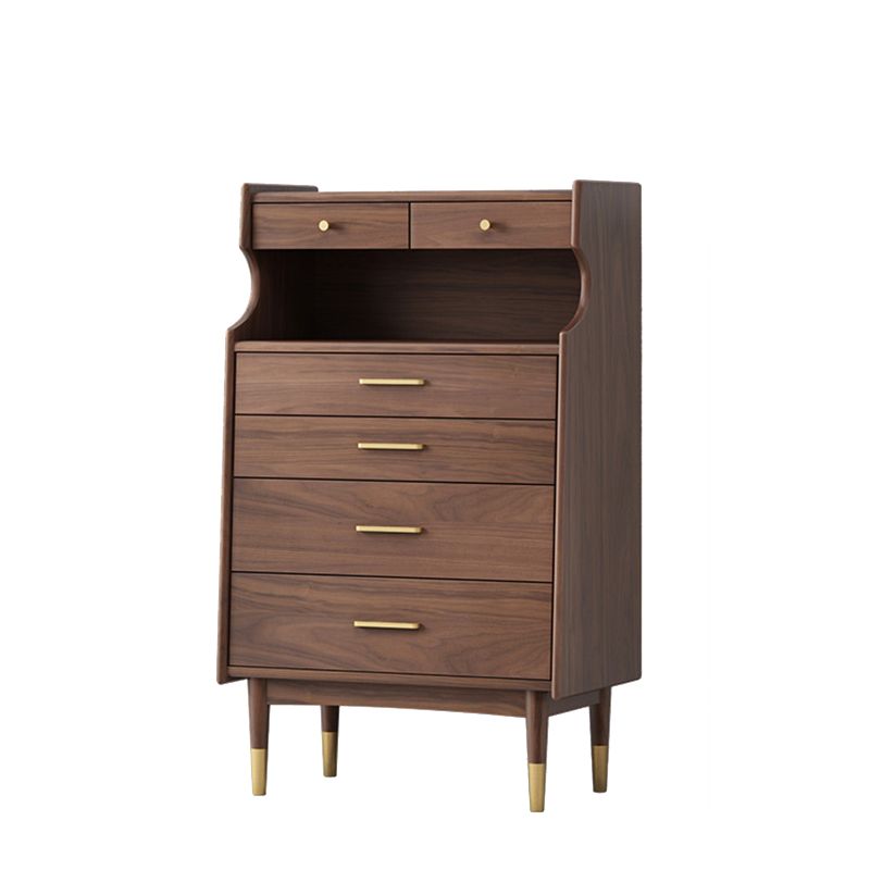 Contemporary Chest Solid Wood 6 - Drawer Rectangle Straight Legs Accent Chest