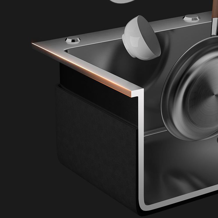 Single Bowl Kitchen Sink Stainless Steel Rectangular Undermount Kitchen Sink with Faucet