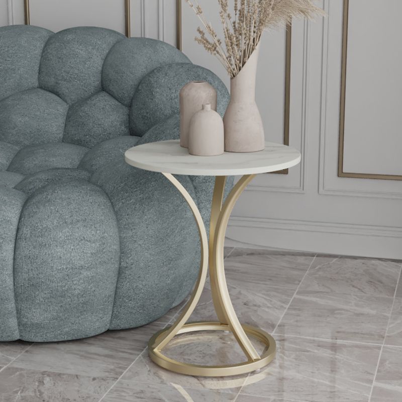 Modern Slate Round Side End Table Frame Base Type Sofa Table