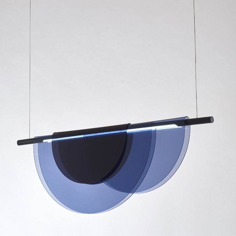 Modern Minimalist Island Light Fixture Half Round Shaped LED Pendant Lamp