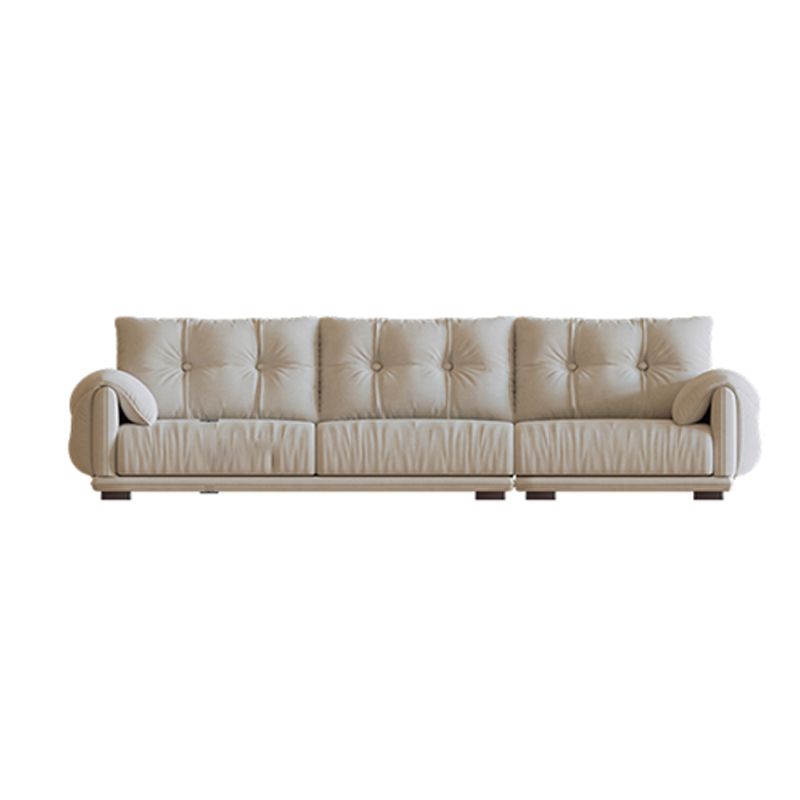 Scandinavian Sofa White Pillows Faux Leather Living Room Pillow Top Arm