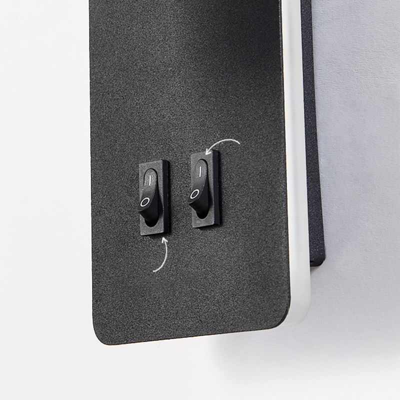 Modern 1-Spotlight Wall Sconce with Switch Squared Wall Mounted Light for Bedroom