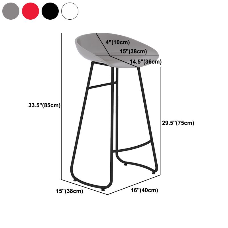 Modern Armless Backrest Counter Stool Iron Bar Stool with Acrylic Seat for Milk Tea Shop