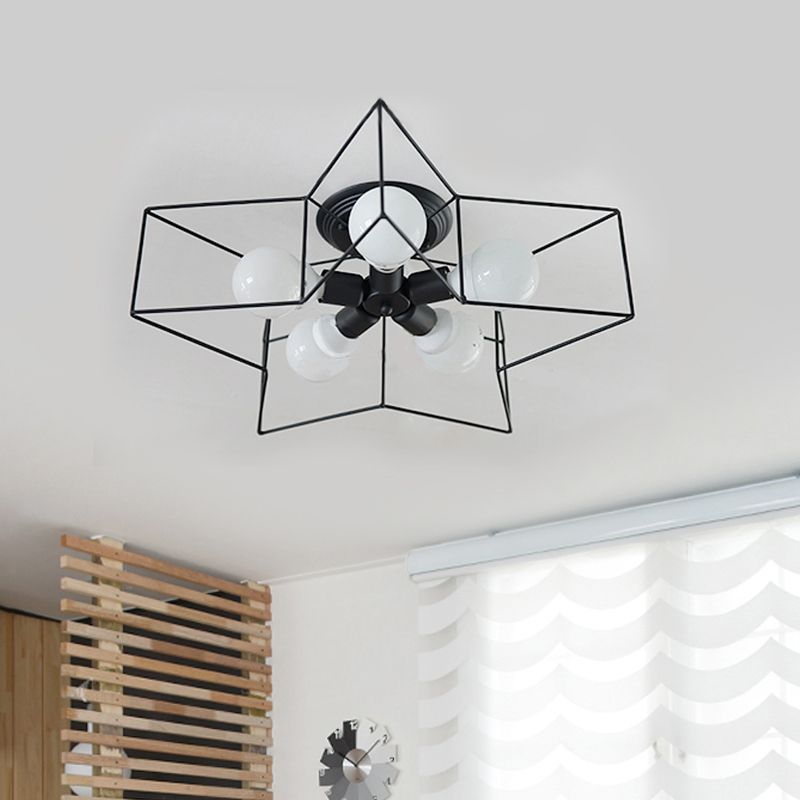 Metal Star Ceiling Light Fixture Minimalist Aisle Ceiling Mount Light Fixture