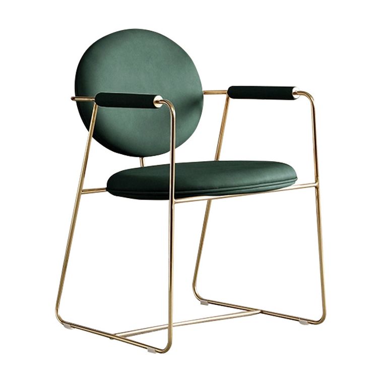 Chaise de salle à manger de cuisine scandinave Métal ouvrant le bras de salle à manger arrière chaise