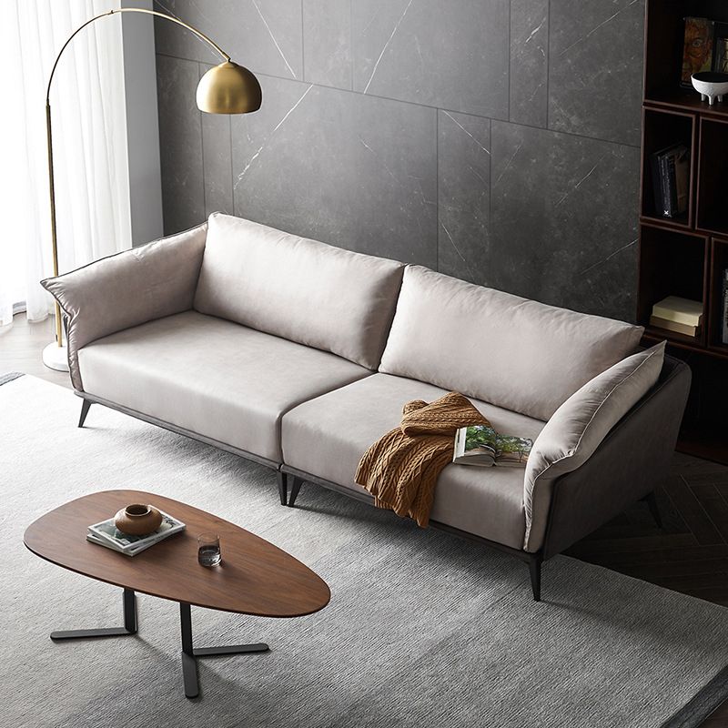Brown 3/4-seater Loose Back Sofa Contemporary Tuxedo Arm Sofa