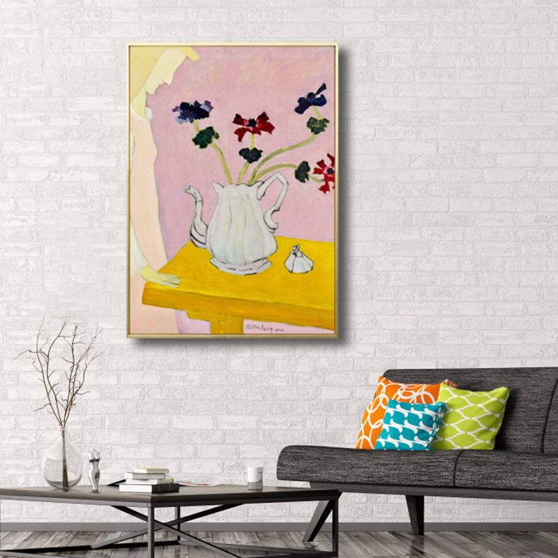 French Country Earthenware Wall Art Soft Color Textured Canvas for House Interior