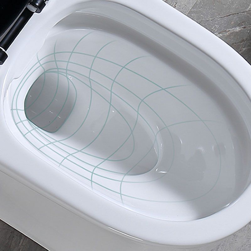 Floor Mount Toilet Black and White Toilet with Siphon Jet Water-saving Function