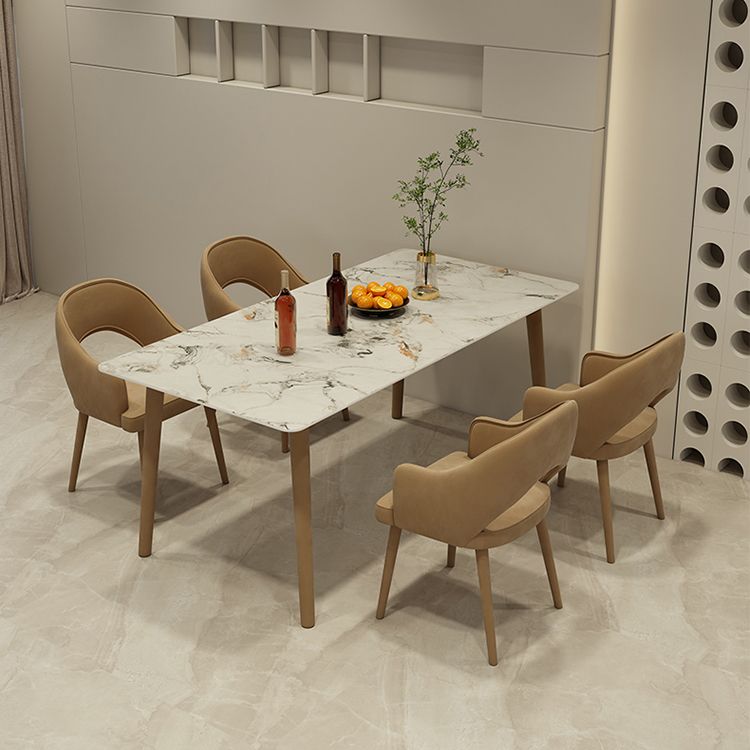 Modern Stone Rectangle Dining Table 1/5 Pieces Dining Set for Dining Room