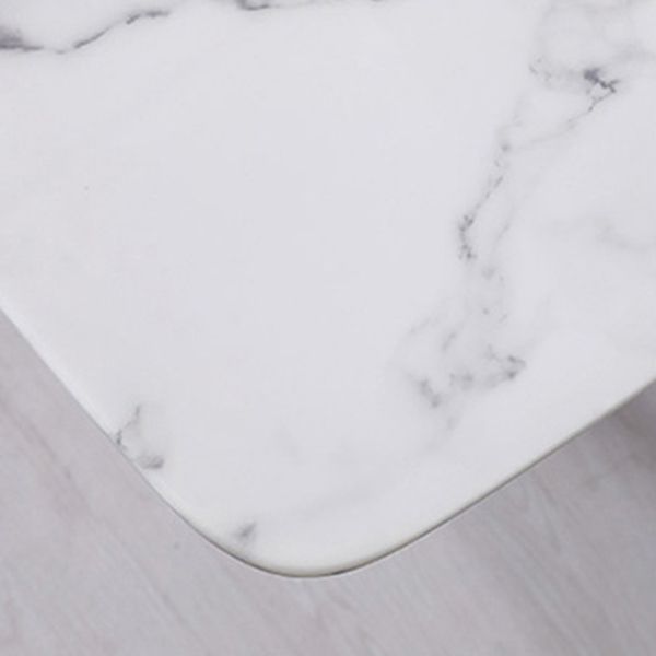 Industrial Sintered Stone Table Dining Rectangle Table with Metal Legs for Kitchen