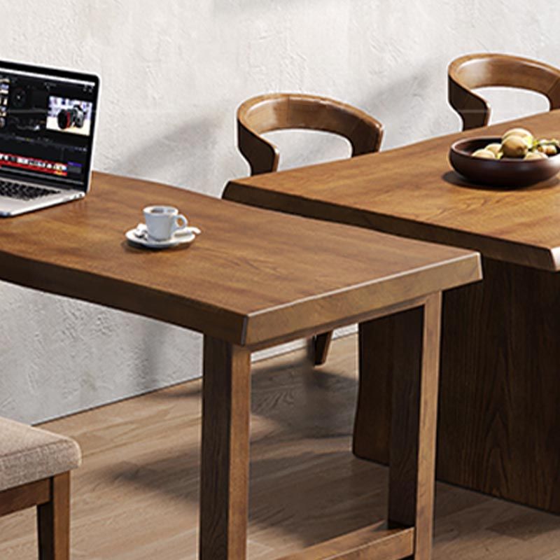 Ash Wood Top Bar Table Contemporary Bar Table with Wood Storage Rack
