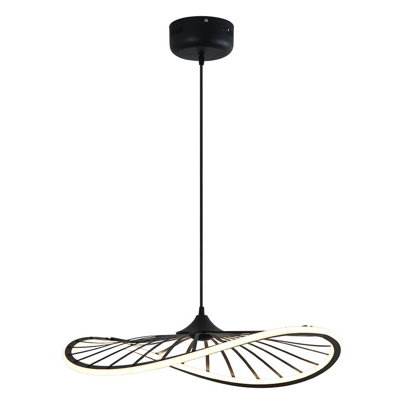 Luz colgante de negro de colgante en forma de alambre de alambre de hierro para el comedor para comedor