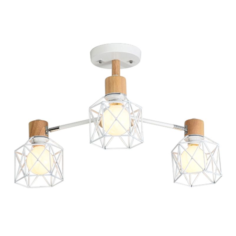 Käfigleuchter hungern hell einfacher Stil Holzdecke Anhänger Licht für Wohnzimmer