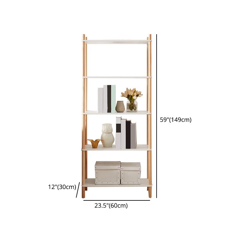 Modern Etagere Bookshelf Open Back Bookcase for Home With Shelves
