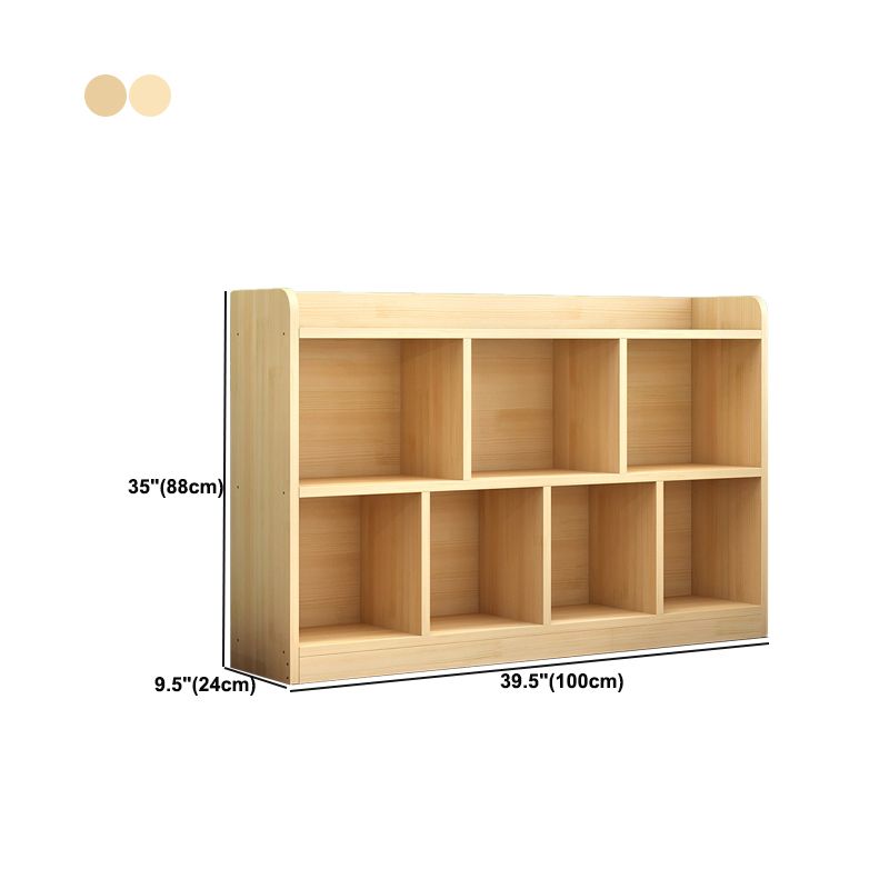 Contemporary Natural Wooden Book Shelf Closed Back Shelf Bookcase for Home