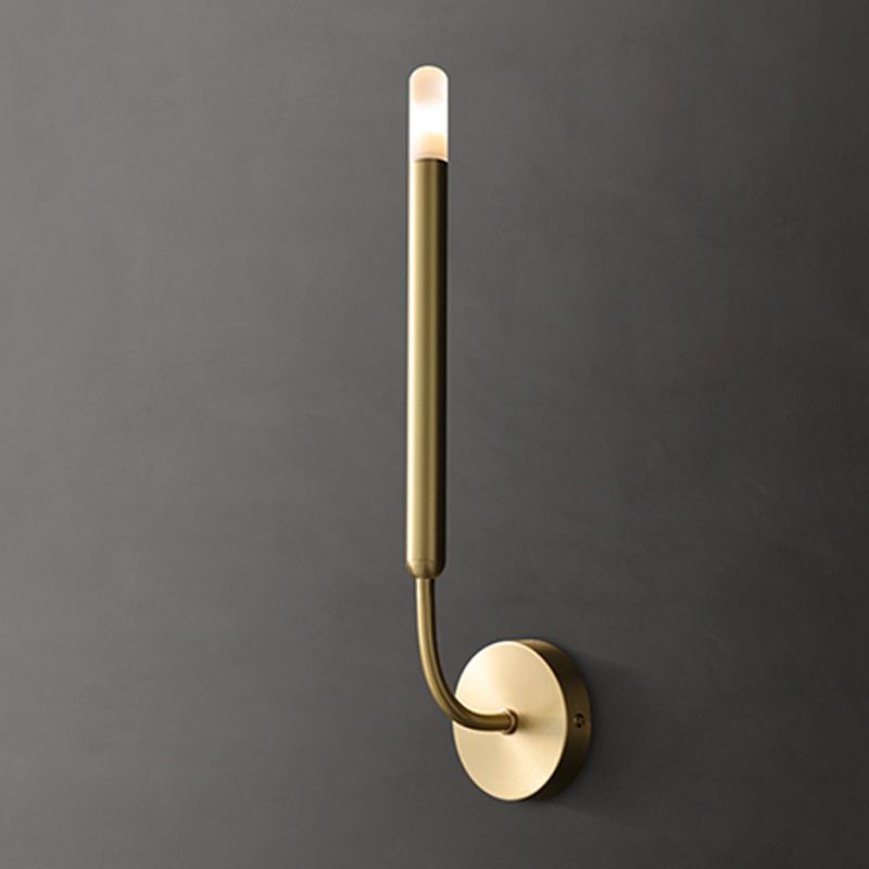 Linear Shade Metal Wall Sconce Modern Style 1 Light Wall Mount Light Fixture in Brass