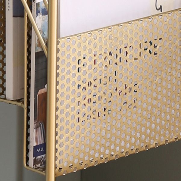 Glam Antique Finish Book Shelf Metal Standard Shelf Bookcase