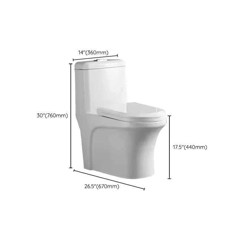 Glossy White Ceramic Toilet Bowl Modern Indoor All-In-One Toilet
