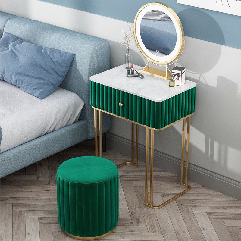 Contemporary Makeup Counter 1 Drawer Slate Top Dressing Table