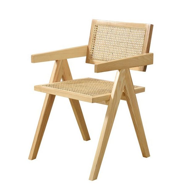Silla de comedor de madera tradicional, sillas de comedor de ratán para uso en restaurantes