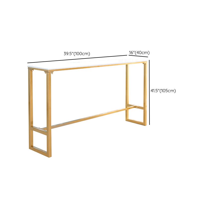 Glam Rectangle Pub Set 1/4/7 Pieces Faux Marble Bar Table with Upholstered Stools