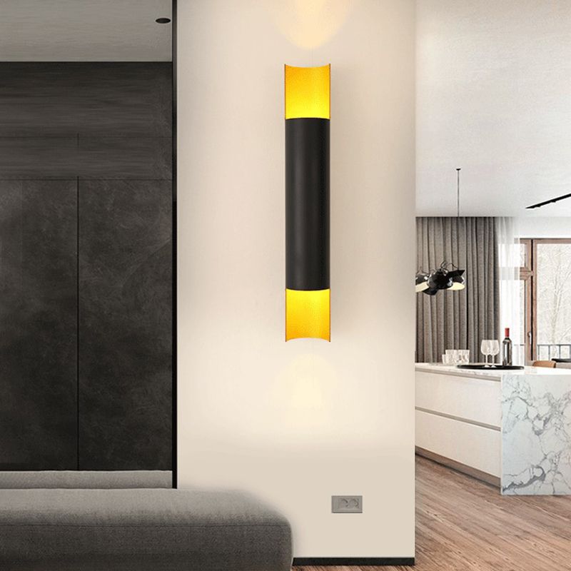 Lampada da parete interna nera e dorata in moderna luce in alluminio in alluminio in alluminio