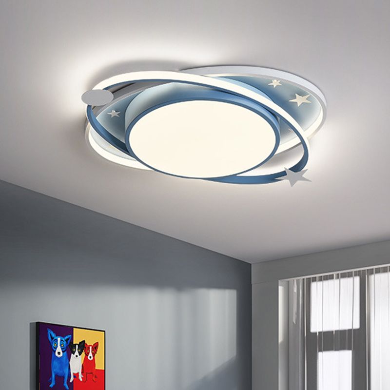 Dessin animé planète encastré plafonnier acrylique chambre d'enfant LED plafonnier
