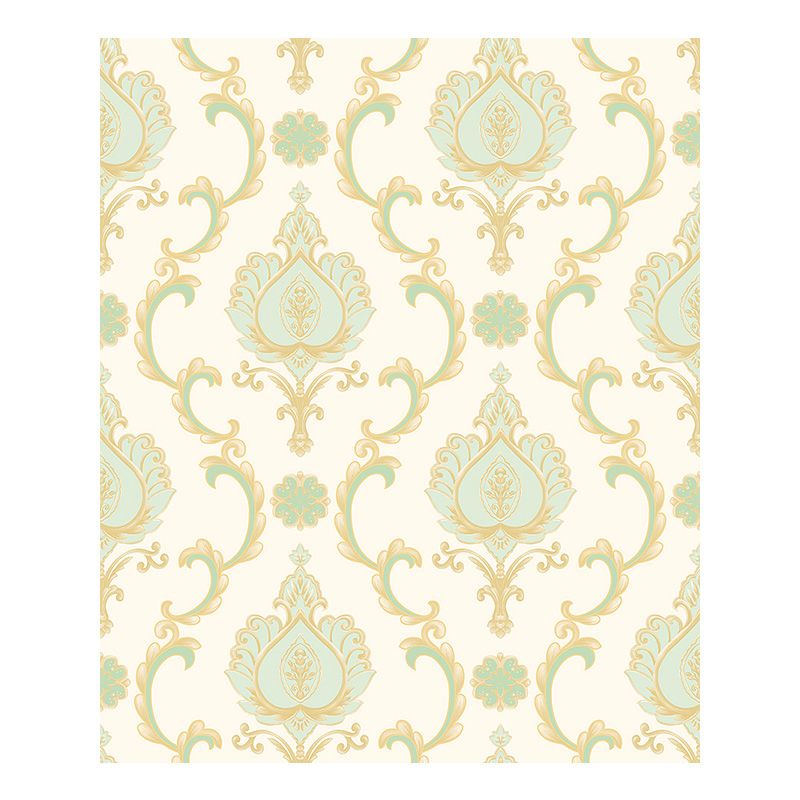 Unpasted Jacquard Wallpaper 33' L x 20.5" W Nostalgic Wall Decor in Soft Color for Bedroom