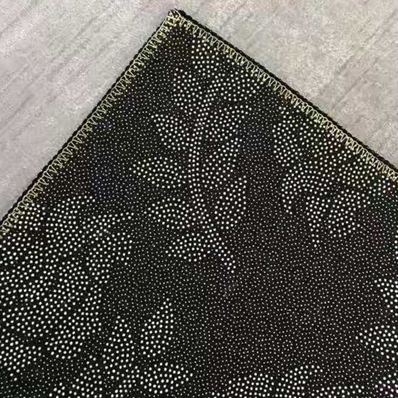 Traditioneller rund Druckteppich schwarzer Ton Polyesterbereich Teppich nicht rutscher Backing Teppich für Wohnzimmer