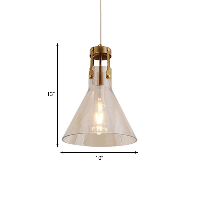 Hoorn keukentafel hangende hangers cognac glas 1 lamp eenvoudige stijl ophanging verlichting