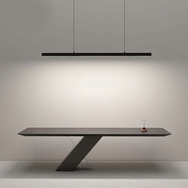 Simplicity Contemporary Island Light Metal Long Strip Hanging Light for Dining Room