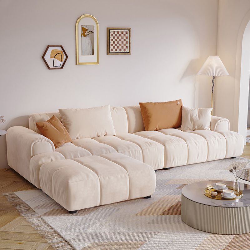Sofa moderne en velours de 25,6 "SOFA SOFA RETRAQUE ET BISCUIT DE BASCUITS 25,6"