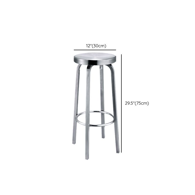 Industrial Stainless Steel Bar Stool Armless Counter Height Stools