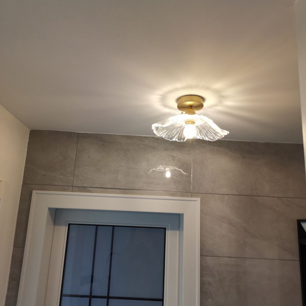 Contemporary Flush Mount Ceiling Light with Creative Glass Shape for Bedroom