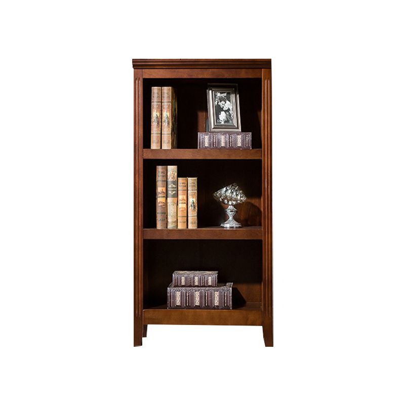 Contemporary Style Bookshelf Solid Wood Closed Back Bookcase for Office and Home