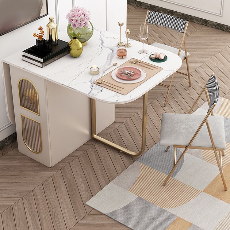 Modern Dining Set 1/3/5 Pcs Folding Table with Dining Upholstered Chairs