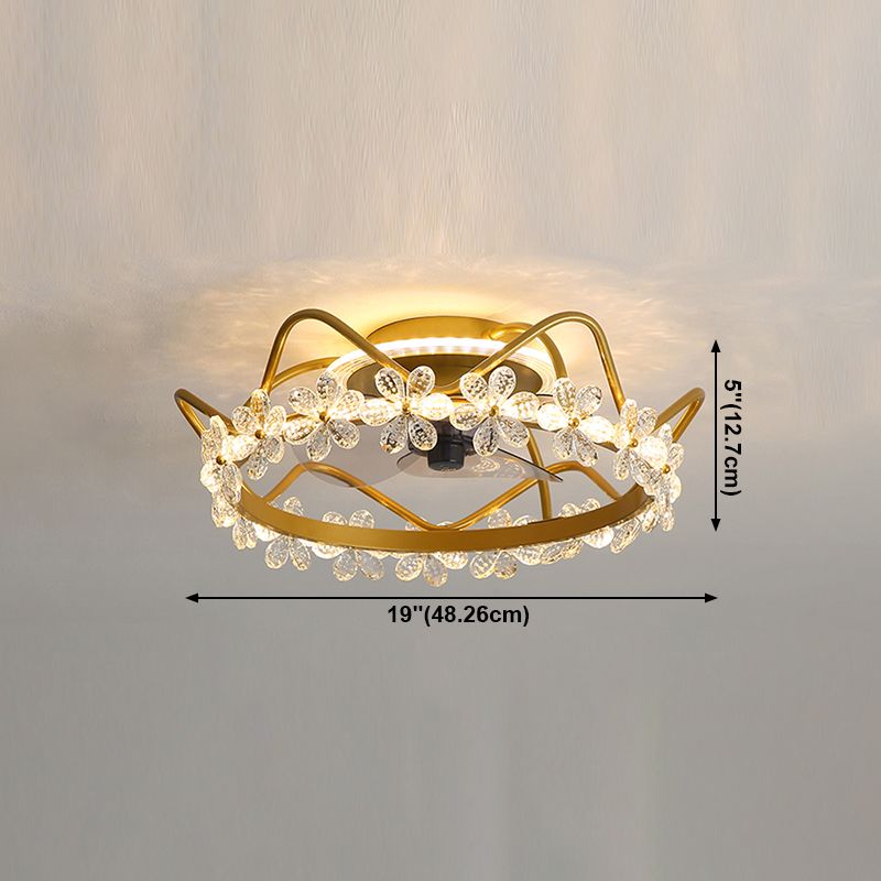 Lampada a ventola a soffitto in metallo in stile semplice con lama a ventola ABS