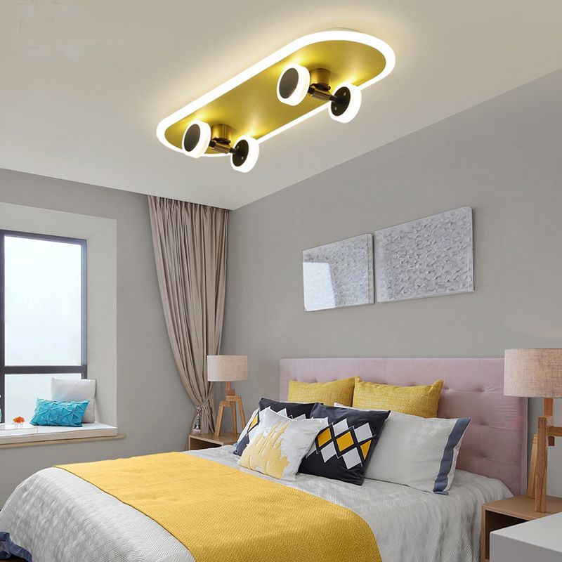 Planche à roulettes modélisation chambre d'enfant LED lampe encastrée acrylique enfants Surface plafonnier