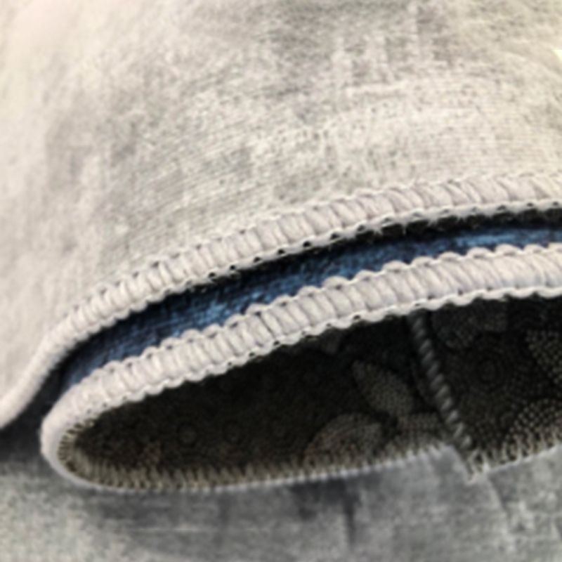 Grey Modern Area Rug Geometric Pattern Polyester Area Carpet Non-Slip Wahable Rug for Home Decor