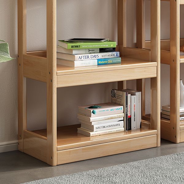 Solid Wood Rectangle Bookshelf Modern Open Bookcase for Home Office
