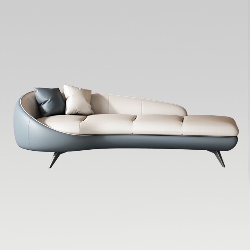 Modern Upholstered Chaise Lounge Leather Chaise with Left-Arm for Bedroom and Living Room
