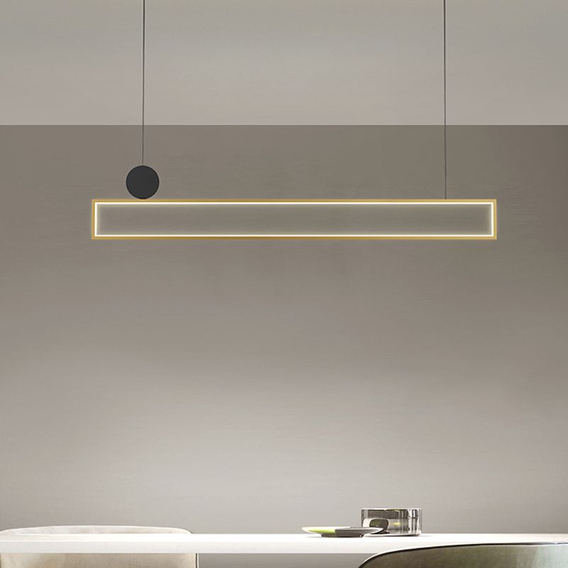 Rechteck Form Island Lichter moderne Metallinselbeleuchtung in Gold