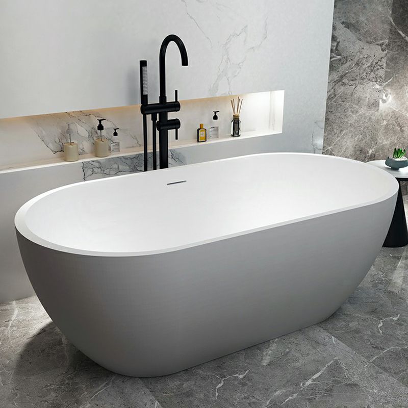 Stone Soaking Oval Bathtub Antique Finish Freestanding Bath Tub