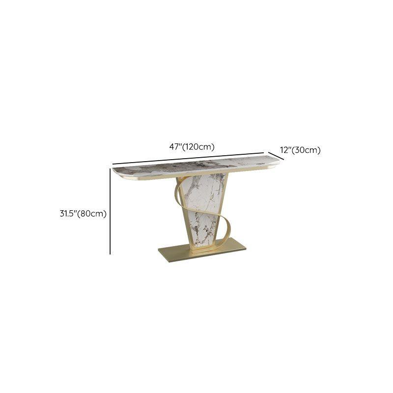 Glam Style Sofa Table Slate Top Console Accent Table for Entryway