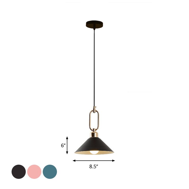 Schwarz/Rosa/Blaukegel hängende hängende leichte Makkaronen 1/3-Licht-Metallschnalle Anhänger Deckenlampe über Esstisch