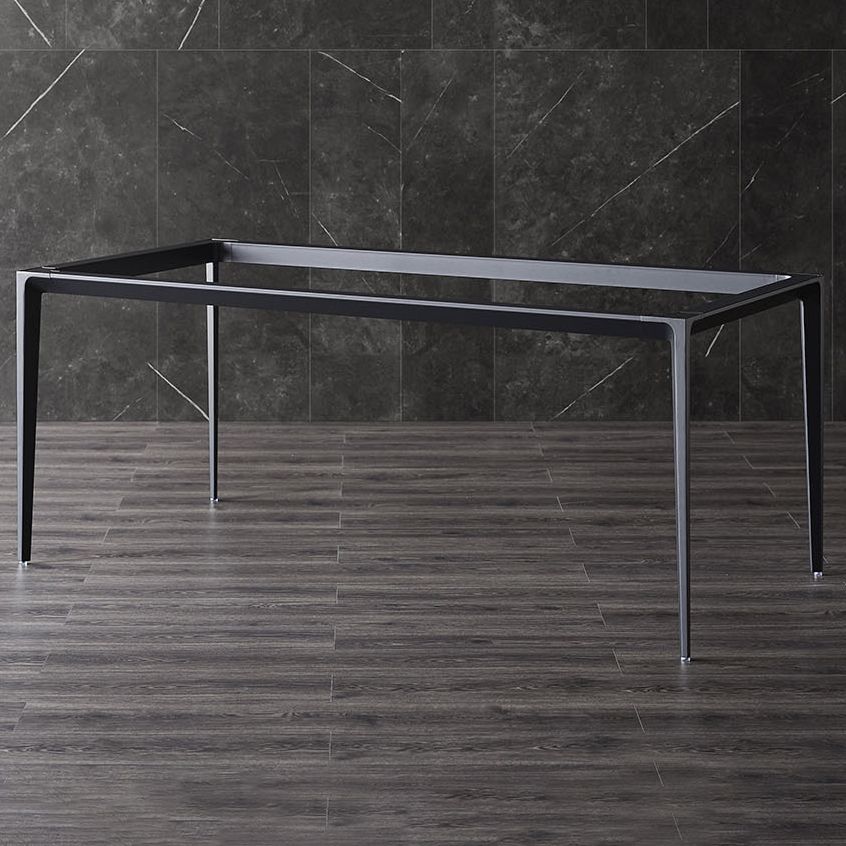 Modern Style Sintered Stone Dining Table White Rectangle Table with 4 Legs for Kitchen
